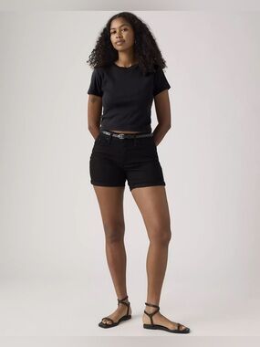 Levi's Classic Mid Length Shorts - Black High-Rise Women's Jean Shorts- Size 30